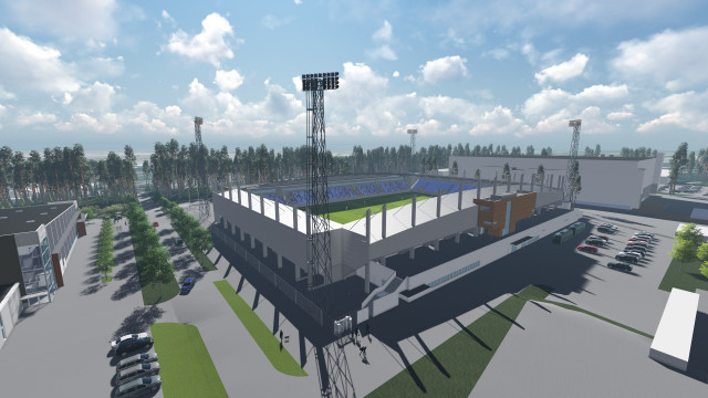 Fotbollsarenan från nordost. Bild: Johan Skoog Arkitektkontor