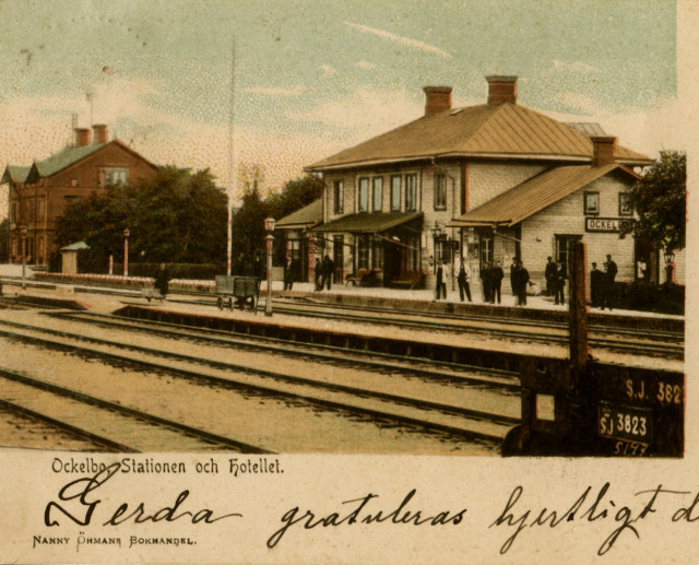 Stationen i Ockelbo. Kortets ägare per Wilhelmsson.