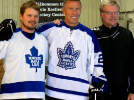 Börje Salming, Fredrik och Åke Xcellence Hockeycenter foto: All Sport och Idrott