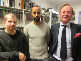 Jonas Lantto och Marcus Bengtsson tillsammans med Kontorscenters grundare, Nils-Olof Franklin