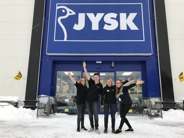 JYSK Hemlingby. Från vänster: Lotta, Veronica, Lena, Joanna.