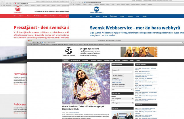 SvenskPress, Presstjänst och Svensk Webbservice.